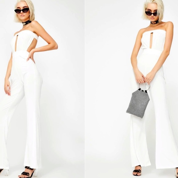 Kiki Riki Luxe Paradise Strapless White Jumpsuit SZ S - Picture 1 of 9